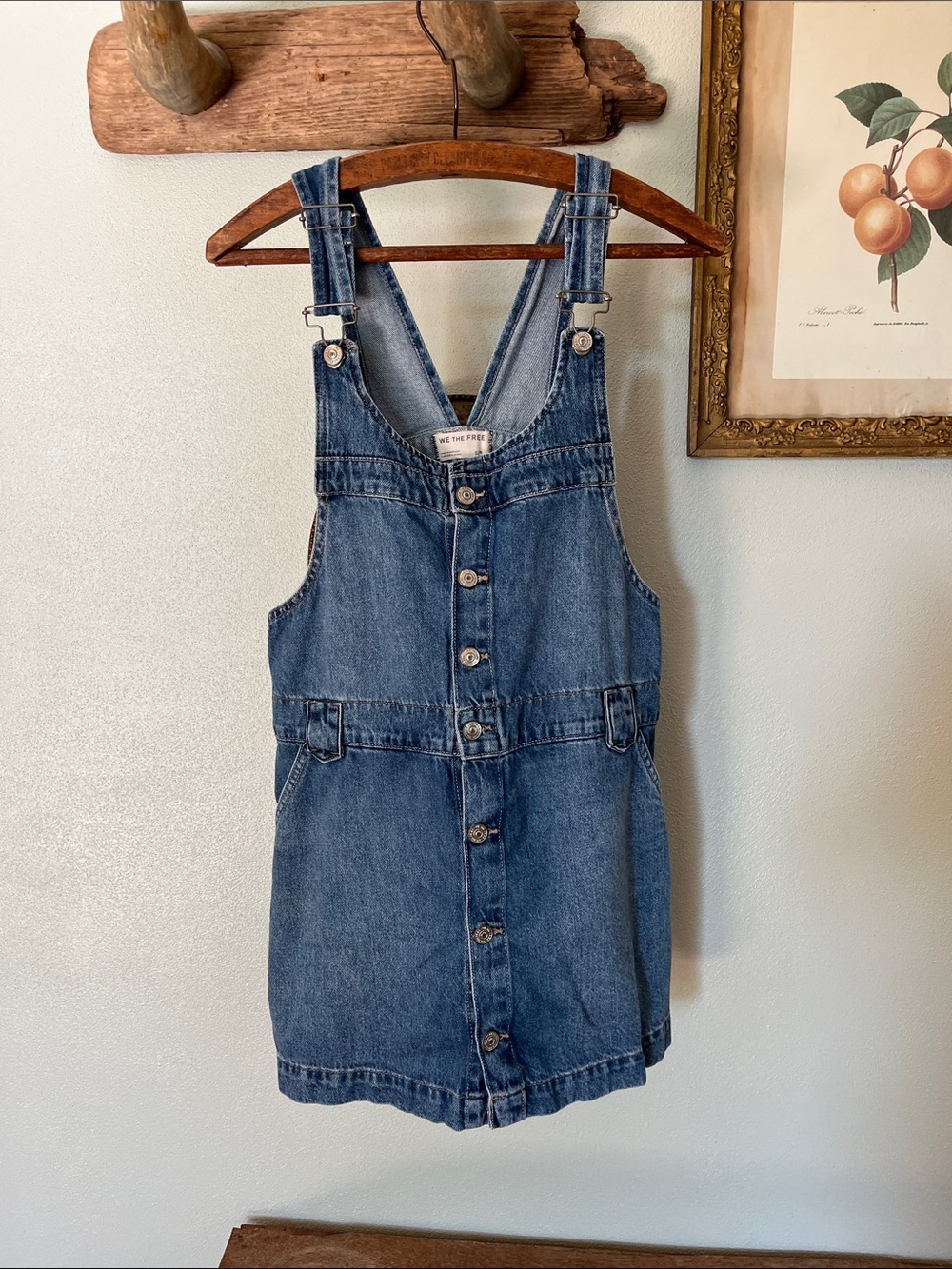 Free People denim skirtall dress overall